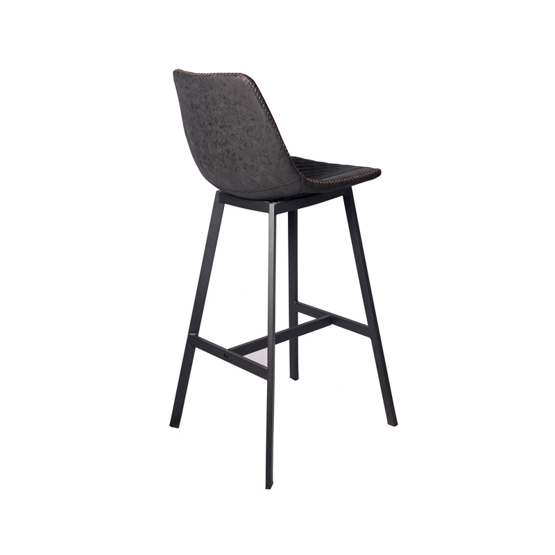 Taburete de bar moderno con asiento alto AH-1024 con estructura de acero y reposapiernas