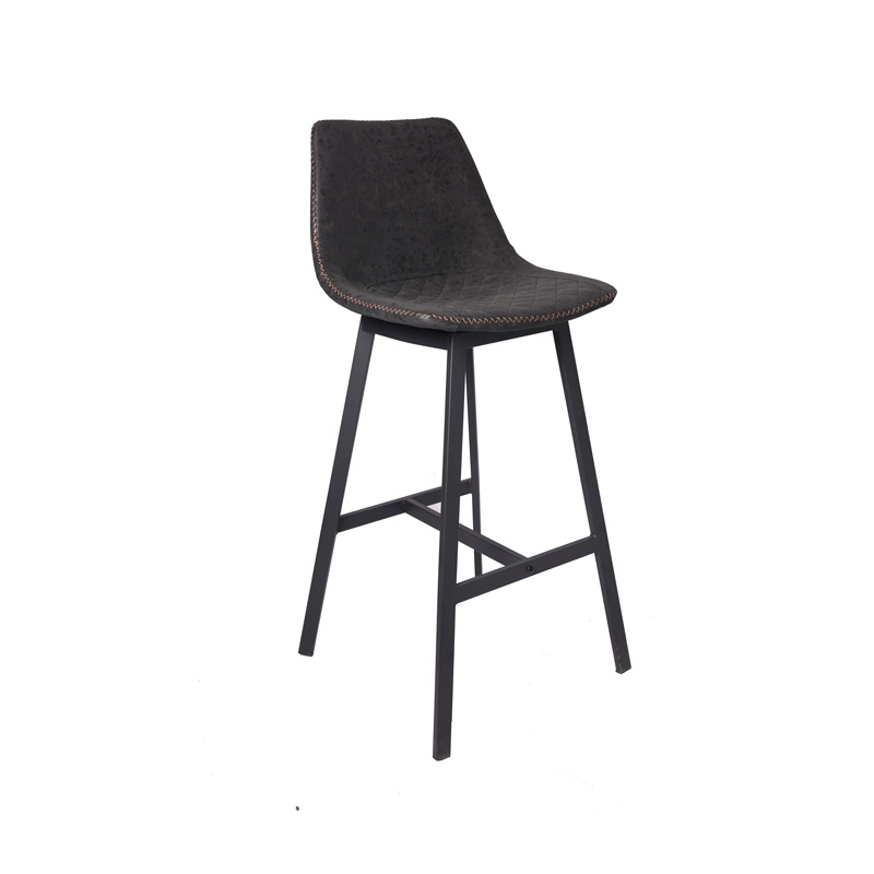 Taburete de bar moderno con asiento alto AH-1024 con estructura de acero y reposapiernas