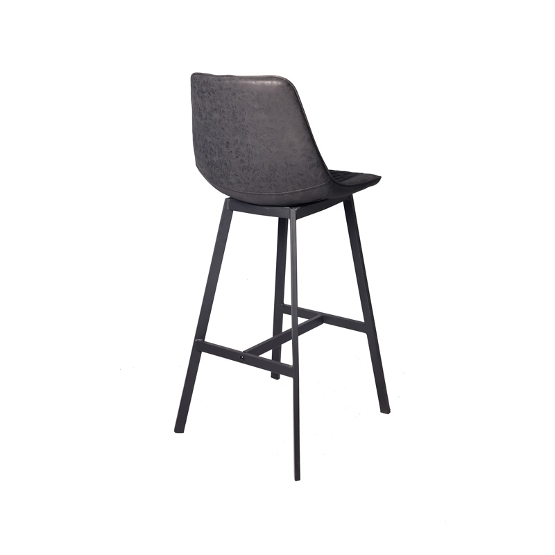 Taburete de bar moderno con asiento alto AH-1024 con estructura de acero y reposapiernas