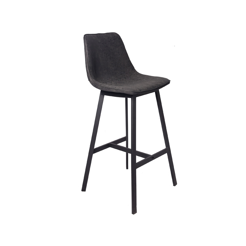 Taburete de bar moderno con asiento alto AH-1024 con estructura de acero y reposapiernas