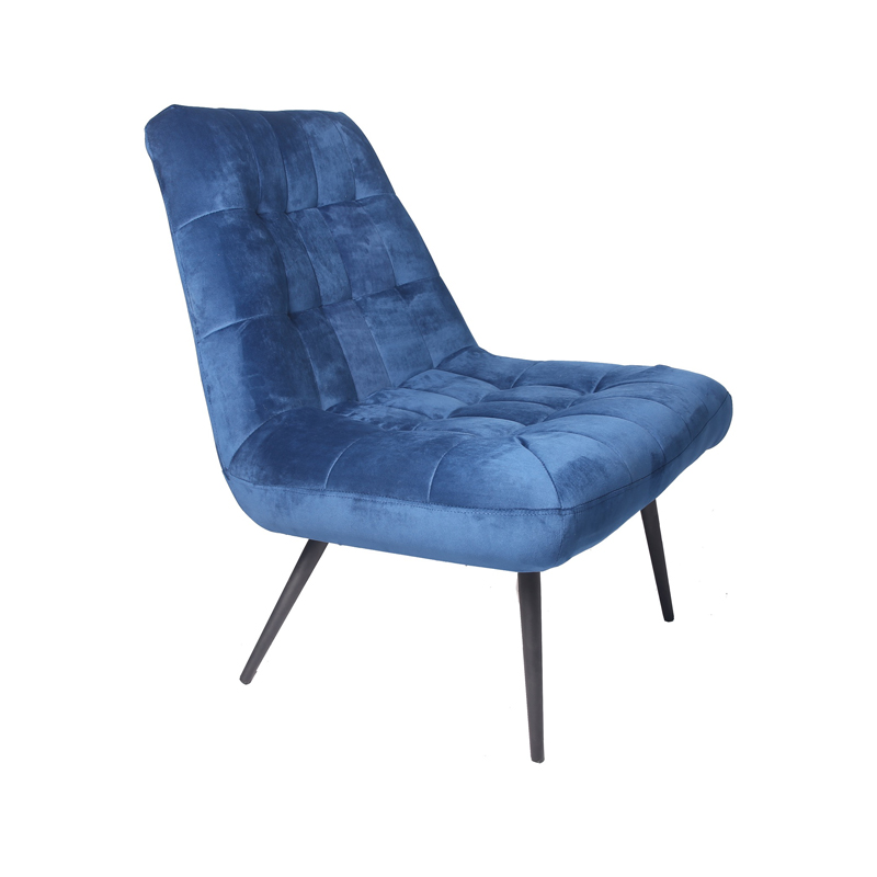 Sillón sin brazos moderno azul de felpa estupenda AH-0035 con patrón copetudo rectangular