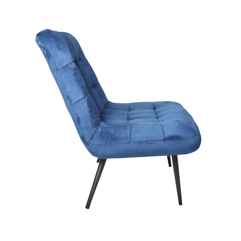 Sillón sin brazos moderno azul de felpa estupenda AH-0035 con patrón copetudo rectangular