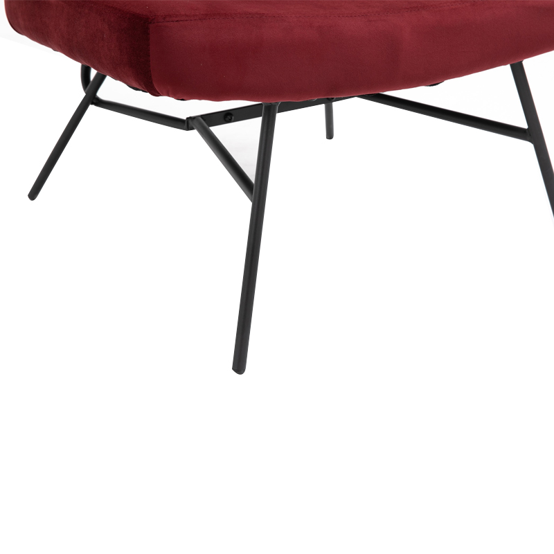 AH-0040 Sillón sin brazos con respaldo rectangular redondeado moderno en terciopelo