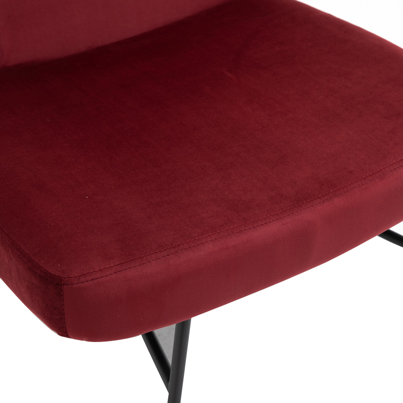 AH-0040 Sillón sin brazos con respaldo rectangular redondeado moderno en terciopelo