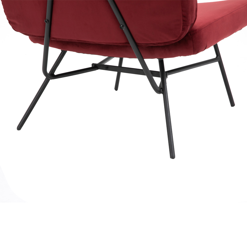 AH-0040 Sillón sin brazos con respaldo rectangular redondeado moderno en terciopelo