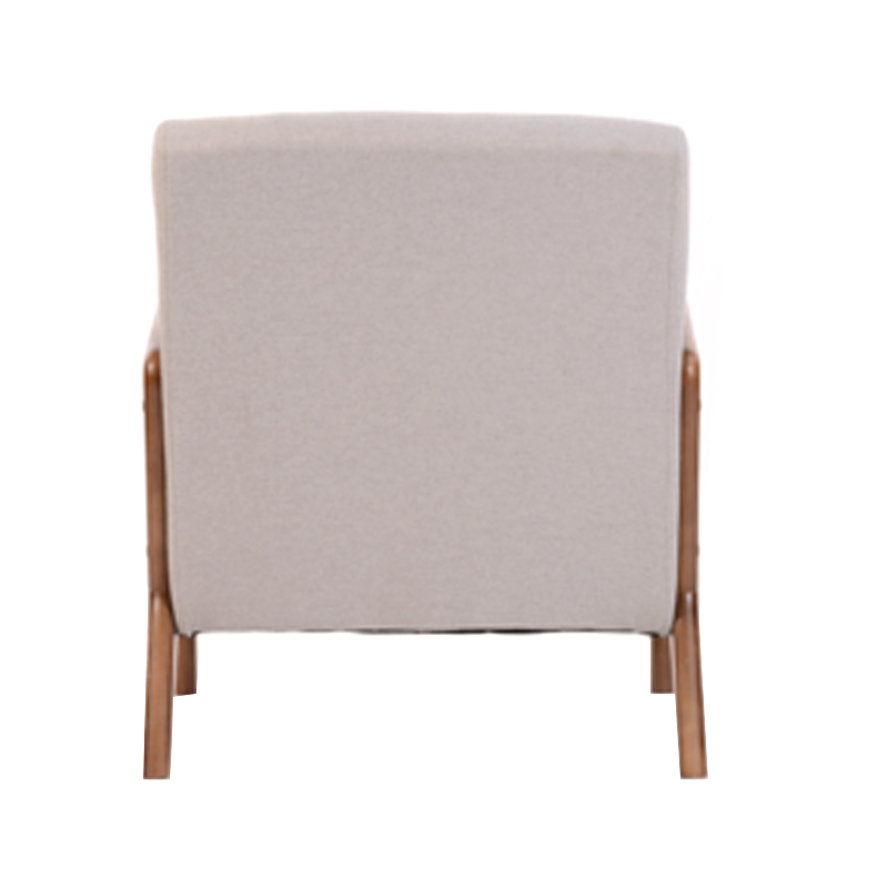 AH-0132 Sillón con estructura de madera de caucho súper ancho y bajo con cojín