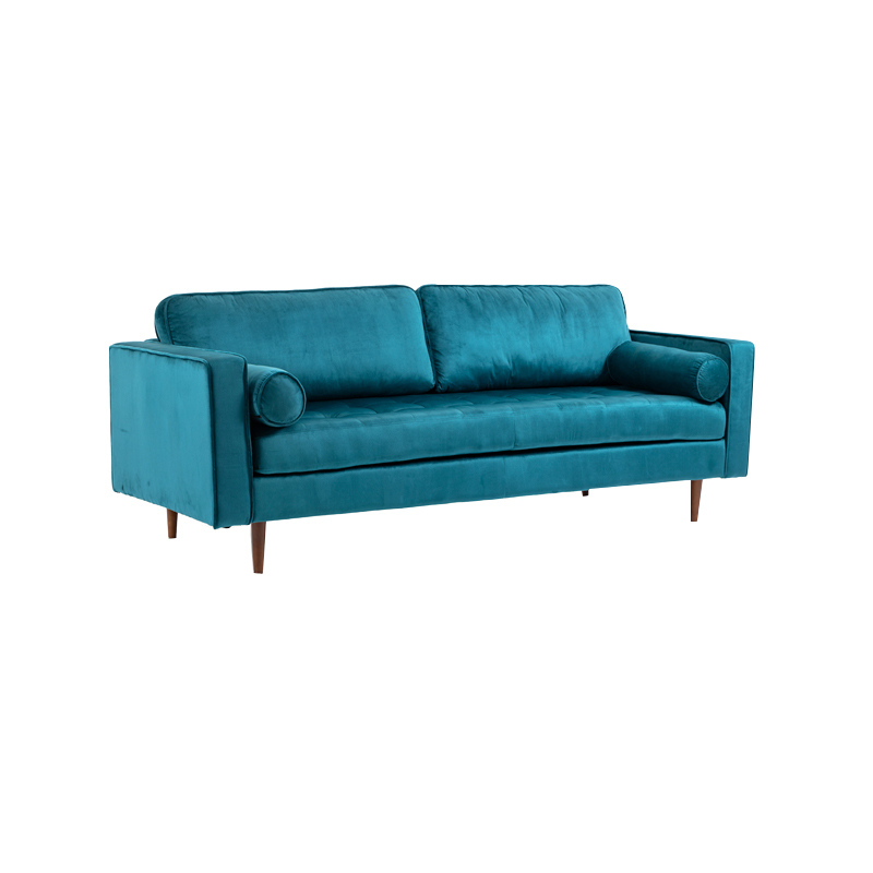 AH-0210 Sofá Lawson clásico contemporáneo con almohadas cilíndricas