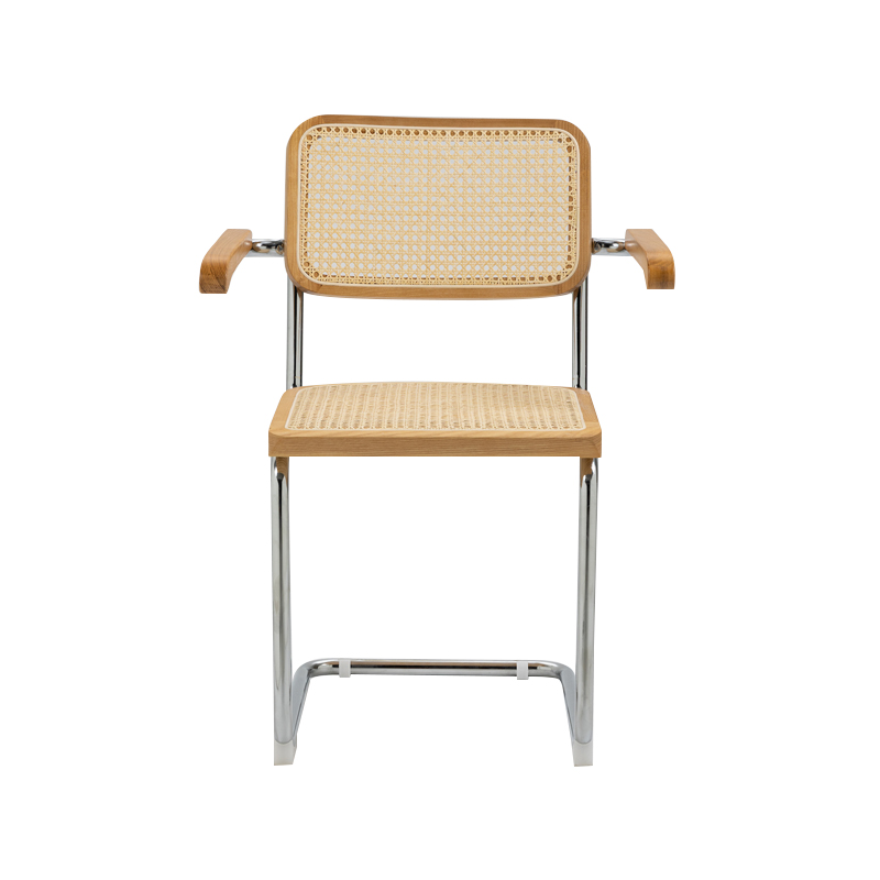 AH-2039 Silla clásica de tejido de mimbre flexible, multiusos, transpirable, de acero tubular doblado