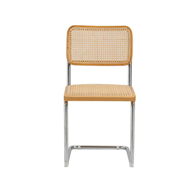 AH-2039 Silla clásica de tejido de mimbre flexible, multiusos, transpirable, de acero tubular doblado